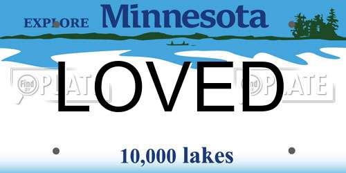 LOVED Minnesota License Plate