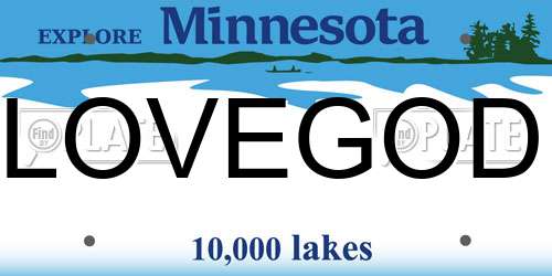 LOVEGOD Minnesota License Plate