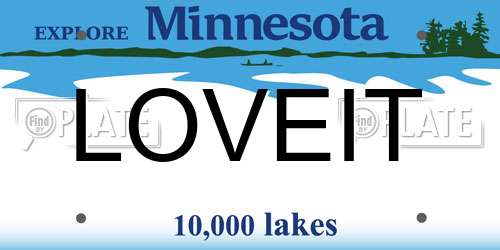 LOVEIT Minnesota License Plate