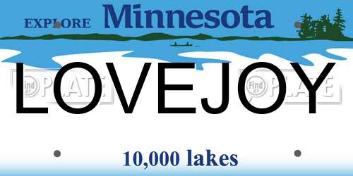 LOVEJOY Minnesota License Plate