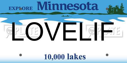 LOVELIF Minnesota License Plate