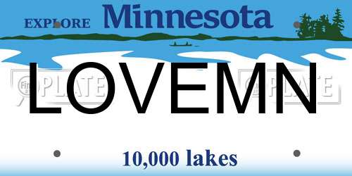 LOVEMN Minnesota License Plate