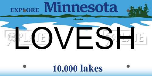 LOVESH Minnesota License Plate