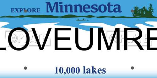 LOVEUMRE Minnesota License Plate