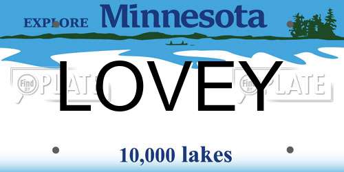 LOVEY Minnesota License Plate