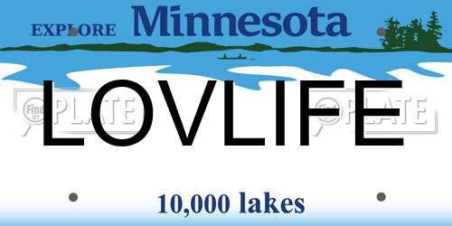 LOVLIFE Minnesota License Plate