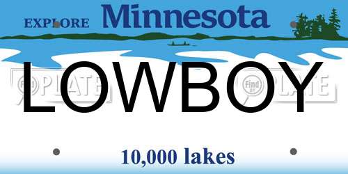 LOWBOY Minnesota License Plate