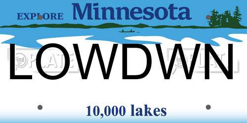 LOWDWN Minnesota License Plate