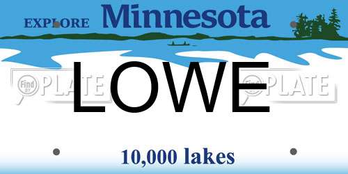 LOWE Minnesota License Plate