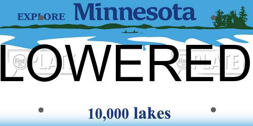LOWERED Minnesota License Plate