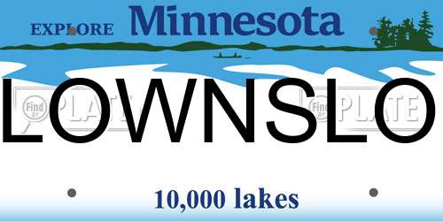LOWNSLO Minnesota License Plate