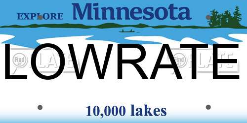 LOWRATE Minnesota License Plate