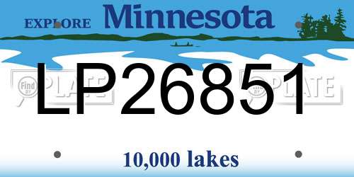 LP26851 Minnesota License Plate