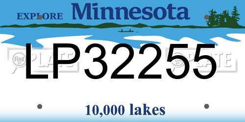 LP32255 Minnesota License Plate