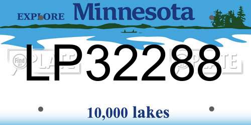 LP32288 Minnesota License Plate
