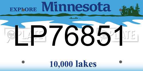 LP76851 Minnesota License Plate