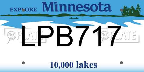 LPB717 Minnesota License Plate