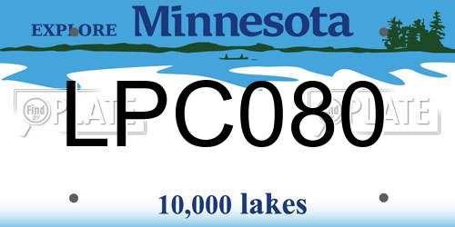 LPC080 Minnesota License Plate