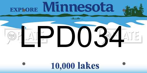 LPD034 Minnesota License Plate