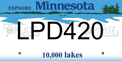 LPD420 Minnesota License Plate
