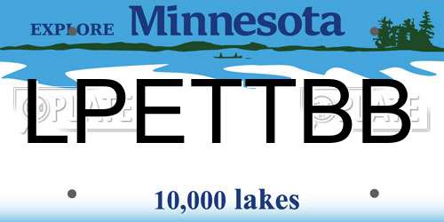 LPETTBB Minnesota License Plate