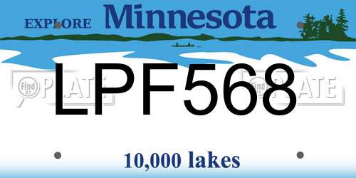LPF568 Minnesota License Plate
