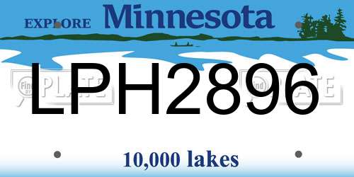 LPH2896 Minnesota License Plate