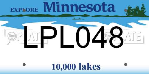 LPL048 Minnesota License Plate