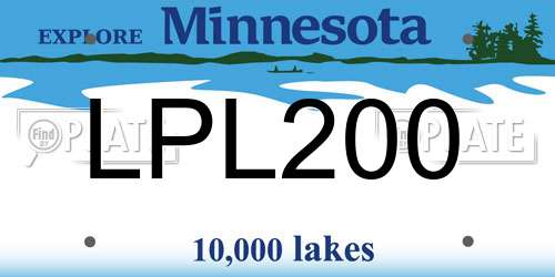 LPL200 Minnesota License Plate