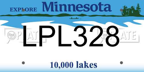 LPL328 Minnesota License Plate