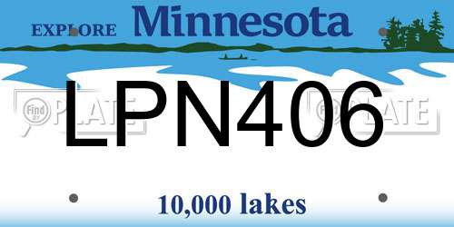 LPN406 Minnesota License Plate