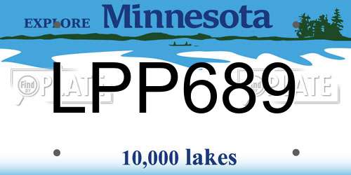 LPP689 Minnesota License Plate