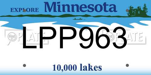 LPP963 Minnesota License Plate