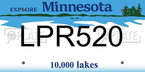 LPR520 Minnesota License Plate