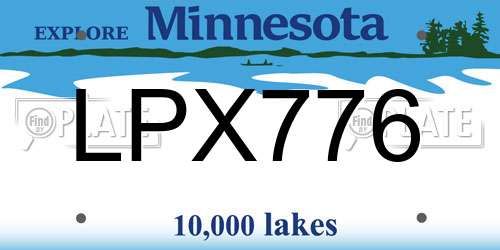 LPX776 Minnesota License Plate