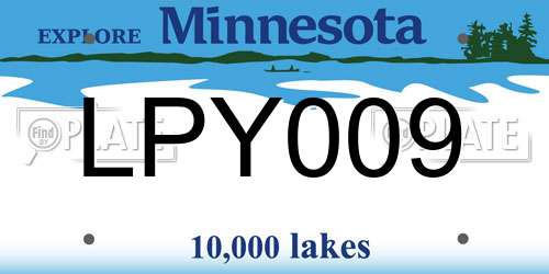 LPY009 Minnesota License Plate