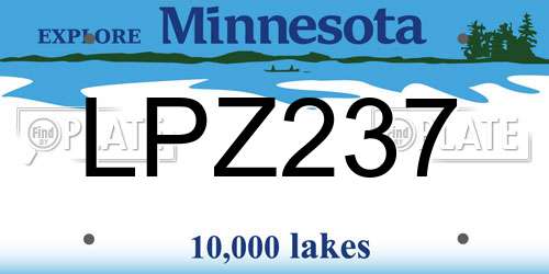 LPZ237 Minnesota License Plate