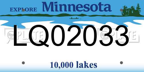 LQ02033 Minnesota License Plate
