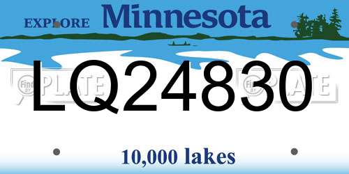 LQ24830 Minnesota License Plate