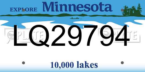 LQ29794 Minnesota License Plate