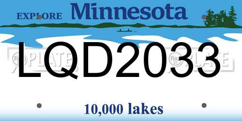 LQD2033 Minnesota License Plate