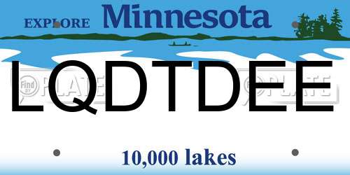 LQDTDEE Minnesota License Plate