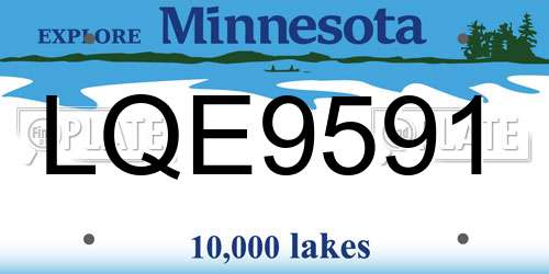 LQE9591 Minnesota License Plate