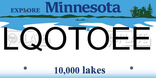 LQOTOEE Minnesota License Plate