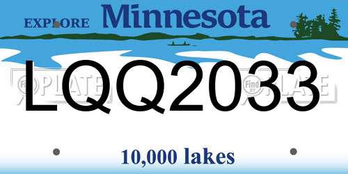 LQQ2033 Minnesota License Plate