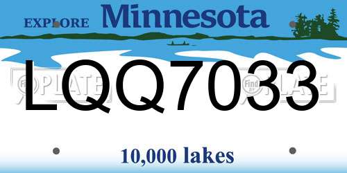 LQQ7033 Minnesota License Plate