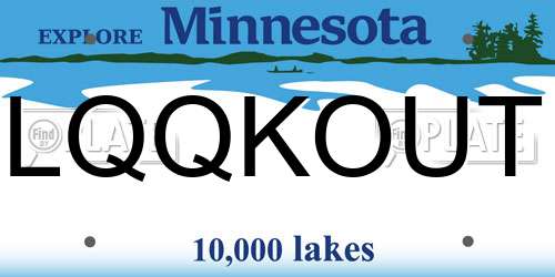 LQQKOUT Minnesota License Plate