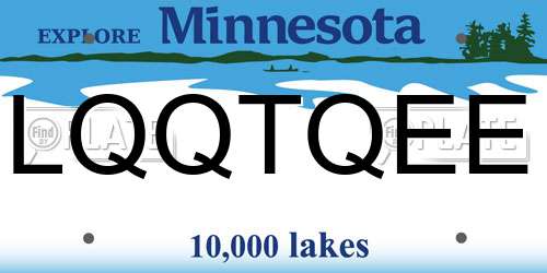 LQQTQEE Minnesota License Plate