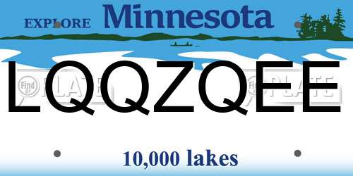 LQQZQEE Minnesota License Plate