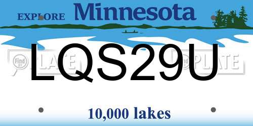 LQS29U Minnesota License Plate